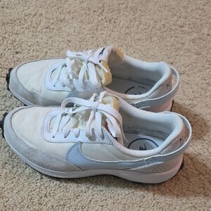 Nike White and Light Blue Athletic Shoes